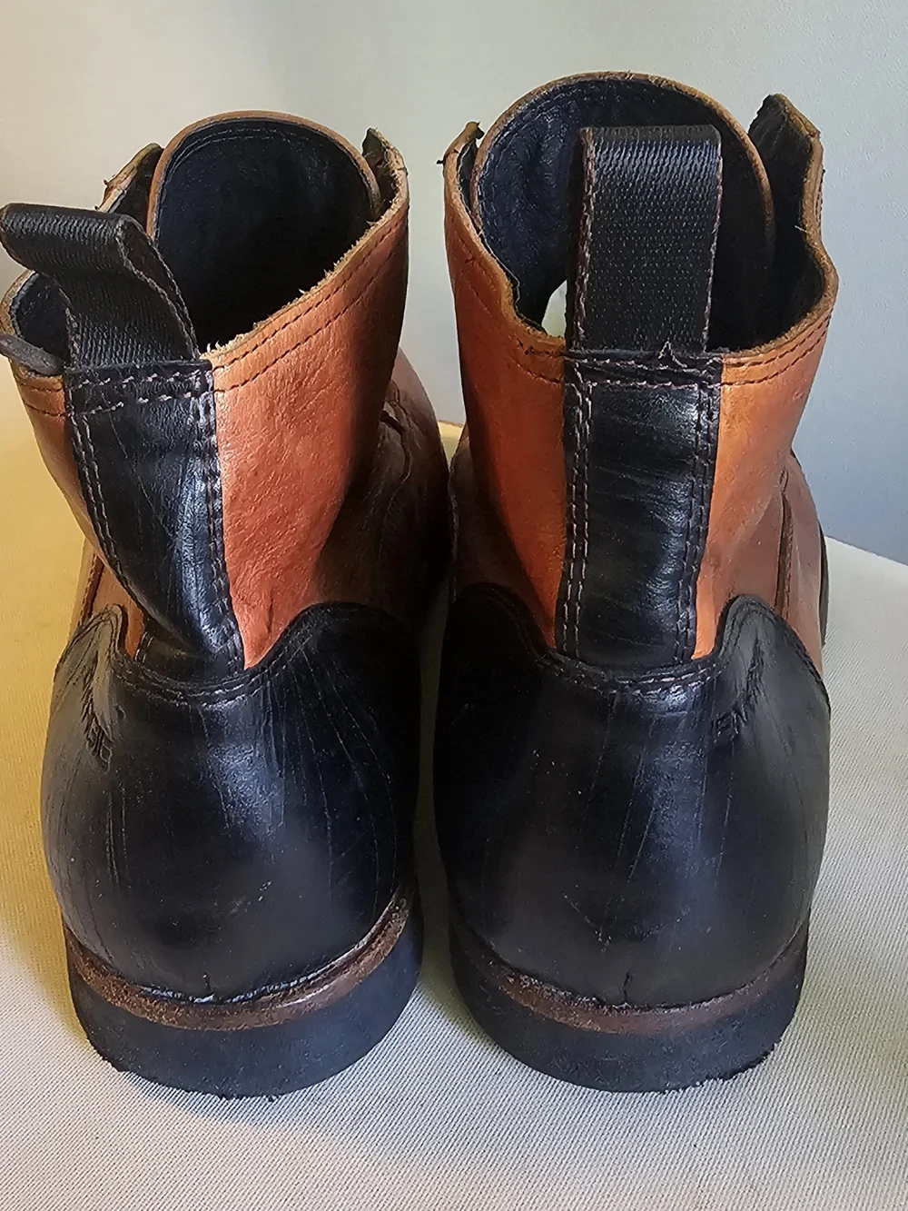 Energie Men's Chestnut Brown Leather Lace-Up Boots